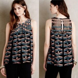 Akemi + Kim‎ Anthropologie Kalila Embroidered Tank Women Size M EUC